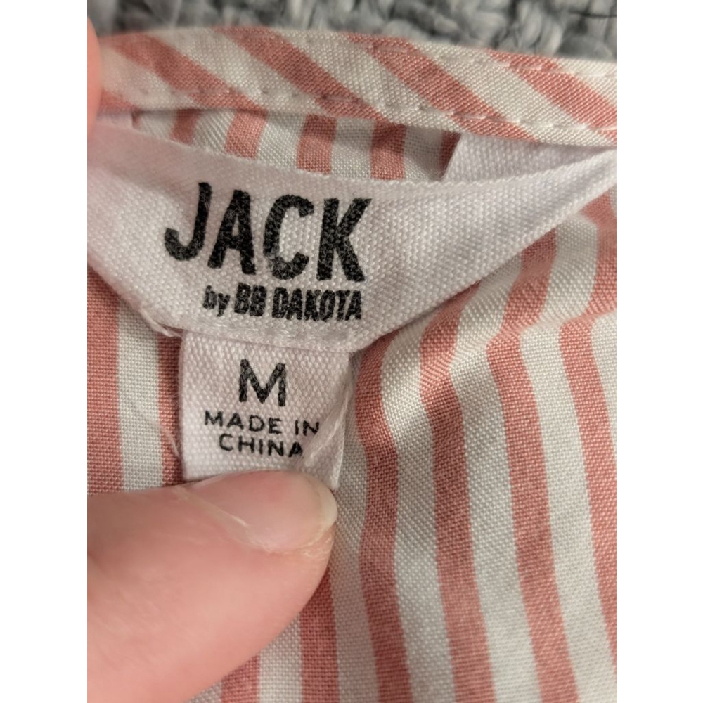Women's JACK by BB DAKOTA Pink & White Striped Blouse M - Picture 9 of 9